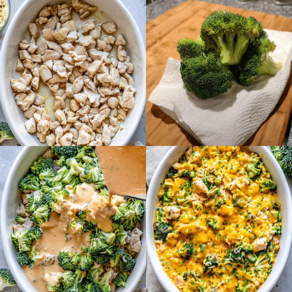 Chicken Broccoli Alfredo Bake Low Carb Step-by-step-Recipe