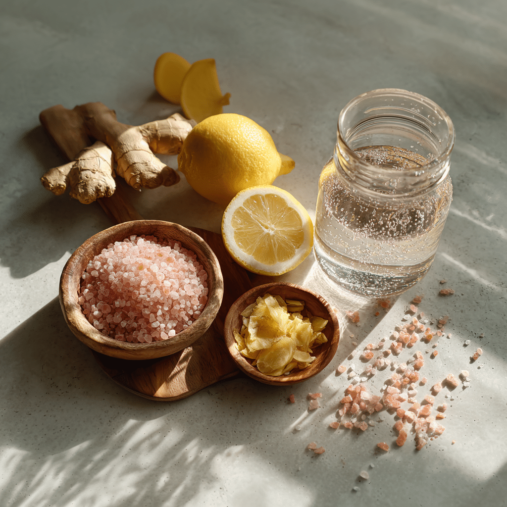 Ingredients for Japanese pink salt recipe